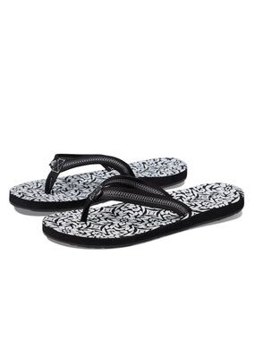 Roxy Vista Loreto II NWT black & white flip flops sandals women’s 10